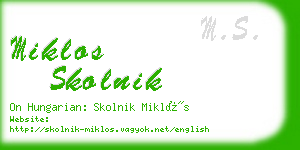 miklos skolnik business card